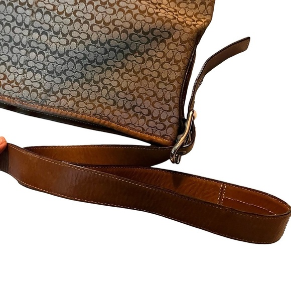 COACH SIGNATURE CROSSBODY BAG PURSE F10416 BROWN LEATHER - Picture 7 of 16